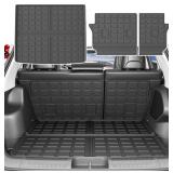 xipoqix Cargo Mat Backrest Mat Compatible with 2019-2023 Jeep Cherokee Cargo Liners TPE Back Seat Protector Replacement for 2019 2020 2021 2022 2023 Jeep Cherokee Accessories (Trunk Mat+Backrest Mats)