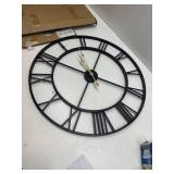 Vantic 32 Inch Large Wall Clock, Roman Numeral Metal Oversized Wall Clocks for Living Room Decor, Bedroom and Kitchen, Completely Silent, Non Ticking, Battery Operated