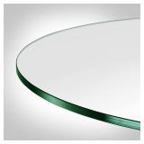 Dulles Glass 29" Round Glass Table Top, 1/4" Thick Clear Tempered Replacement Glass, Flat Polished Edge for Coffee, Dining, Patio Tables & Furniture Protection
