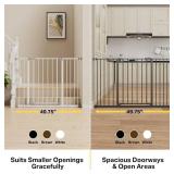 InnoTruth 29.5 40.75" Baby Gate for Stairs, 30" Tall Dog Gates for Doorways & Hallways, Safety Gate for Kids & Pets, Pressure-Mounted Walk-Through with Dual Lock & 2-Way Swing, White