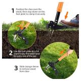 MORAIS Weed Puller Tool, Stand Up Weed Puller Heavy Duty Garden Tool with 4-Claw Steel Head, 39"-46" Retractable Handle & Easy-Eject Mechanism, Easily Remove Weeds Without Bending, or Kneeling