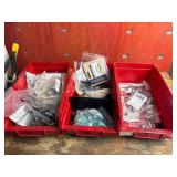Mixed Hardware, Fasteners & Cable Clamps in 3 Bins