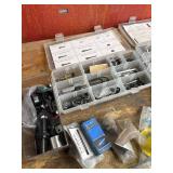 Mixed Lot Assorted Hardware and Mounting Parts in Organizer Cases