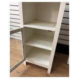 White Wood Cabinet With Glass Door
