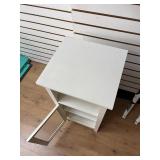 White Wood Cabinet With Glass Door