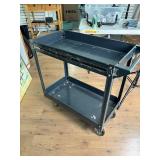 Black Metal Rolling Utility Cart