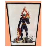 Ghost Rider Framed Comic Book Cover Poster - Signed by Paul Pelletier