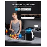 $128 GoveeLife Smart Ice Maker Countertop, Portable Ice Machine with Voice Control, 9 Ice Cubes in 6 Minutes 3 Sizes, 26lbs/24Hrs, Self Cleaning RGB Lights, Quiet Ice Maker with Scoop for Kitchen Blac