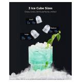 $128 GoveeLife Smart Ice Maker Countertop, Portable Ice Machine with Voice Control, 9 Ice Cubes in 6 Minutes 3 Sizes, 26lbs/24Hrs, Self Cleaning RGB Lights, Quiet Ice Maker with Scoop for Kitchen Blac