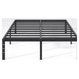NEW JETO Metal Bed Frame,King Size Bed Frame with Storage Space,Heavy Duty Sturdy Mattress Foundation,Easy Assembly,No Box Spring Needed, Black,16 Inch,King