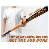 5-24 ft Long Telescoping Extension Pole // Multi-Purpose Extendable Pole with Universal Twist-on Metal Tip // Lightweight and Sturdy // Best Telescopic Pole for Painting, Dusting and Window Cleaning