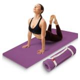 Extra Thick 12mm Exercise Mat   Non-Slip, Joint-Friendly & Cushioned Fitness Mat for Yoga, Pilates & Floor Workouts   Durable, Supportive & Includes Feetlu Classic Strap