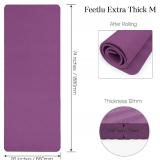Extra Thick 12mm Exercise Mat   Non-Slip, Joint-Friendly & Cushioned Fitness Mat for Yoga, Pilates & Floor Workouts   Durable, Supportive & Includes Feetlu Classic Strap