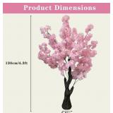$150 Artificial Cherry Blossom Tree, 4.3FT 2 Pack Pink Faux Cherry Blossom Tree for Home, Wedding & Party Decoration, Indoor & Outdoor