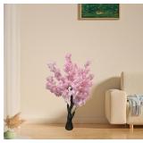 $150 Artificial Cherry Blossom Tree, 4.3FT 2 Pack Pink Faux Cherry Blossom Tree for Home, Wedding & Party Decoration, Indoor & Outdoor