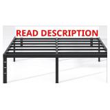 NEW JETO Metal Bed Frame,King Size Bed Frame with Storage Space,Heavy Duty Sturdy Mattress Foundation,Easy Assembly,No Box Spring Needed, Black,18 Inch,King
