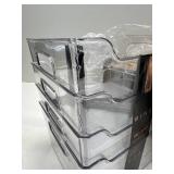 BINO | Stackable Storage Bins, Large - 4 Pack | The Stacker Collection | Clear Plastic Storage Bins | Organization and Storage Containers for Pantry & Fridge | Multi-Use Organizer Bins | BPA-Free