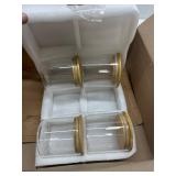Dabacc 4 Pack Glass Jars with Airtight Bamboo Lids, Glass Kitchen Canisters Clear Container for Food Storage of Dry Goods, Cookie, Candy, Spices, Coffee Beans and More, 18.6 OZ