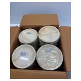 ECO SOUL 8 Inch Round 100 Percent Compostable, Biodegradable, Disposable Palm Leaf Plates, Eco-friendly, Sturdy, Microwave and Oven Safe (200 Pack)