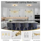 $230 Modern Crystal Chandelier, 31.5" Chandeliers for Dining Room Gold Tree Branch Chandelier Lighting, Round Living Room Chandeliers Over Table, Branches and Crystals Ceiling Light Fixtures