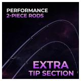 KastKing Royale Legend Pro Technique Bass Fishing Rods, KastFlex IM7 Graphite Blanks, 2-Piece Rod with Extra Tip, SlipLock Technology Handles, PTS Power Transition System, Built-in Hook Keeper