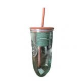 2 PACK! Starbucks 2024 Terracotta Brown Recycled Triangle Glass Cold Cup Limited Edition