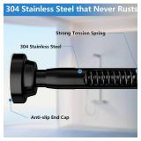 Umimile Shower Curtain Rod, 1 Inch Diameter Adjustable Spring Tension Curtain Rod, 304 Stainless Steel Shower Rod for Bathroom, Windows, Never Rust Non-Slip (Black, 57-100 )