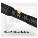 Black Tension Curtain Rod 41-126 In(4-10Ft), Long Curtain Rod No Drilling for Window or Bathroom,Outdoor Tension Rods for Patio, Heavy Duty Shower Rod,Rod Diameter 1.26In-One-bond stretching