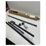 Black Tension Curtain Rod 41-126 In(4-10Ft), Long Curtain Rod No Drilling for Window or Bathroom,Outdoor Tension Rods for Patio, Heavy Duty Shower Rod,Rod Diameter 1.26In-One-bond stretching