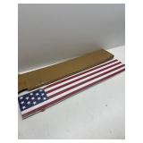 Two Sided Patriotic Porch Sign, 47.2" Wooden 4th of July Front Door Decor, 250th Independence Day Long Vertical Red White Blue USA Flag God Bless America Home Outdoor Yard Decorations