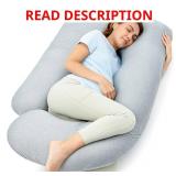 Momcozy Pregnancy Pillows with Cooling Cover, U-Shaped Full Body Maternity Pillow for Side Sleepers 57 Inch - Support for Back, Hip, Belly, Legs for Pregnant Women