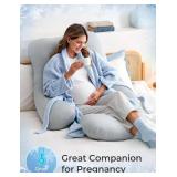 Momcozy Pregnancy Pillows with Cooling Cover, U-Shaped Full Body Maternity Pillow for Side Sleepers 57 Inch - Support for Back, Hip, Belly, Legs for Pregnant Women