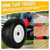 13x5.00-6 Flat Free Tire and Wheel with 3/4" & 5/8" Bearings   2 Pack 13x5x6 Solid Lawn Mower Tires for Riding Lawn Mower Tires and Wheel with 3" Centered Hub