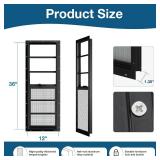 $129 Yuzzy Shed Windows 2 Pack, 12"x36" Sliding Windows Transom Window with Tempered Glass and Removable Fiberglass Screen for Shed, Chicken Coop, Playhouse, Household, Garage, Barns (Black)