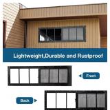 $129 Yuzzy Shed Windows 2 Pack, 12"x36" Sliding Windows Transom Window with Tempered Glass and Removable Fiberglass Screen for Shed, Chicken Coop, Playhouse, Household, Garage, Barns (Black)