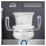 $184 Bemis Assurance 3" Raised Toilet Seat with Handles and Bidet Attachment, Therapist Preferred for Safety, Secure Hinges, Clean Shield Guard, Elongated, White