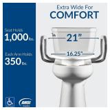 $184 Bemis Assurance 3" Raised Toilet Seat with Handles and Bidet Attachment, Therapist Preferred for Safety, Secure Hinges, Clean Shield Guard, Elongated, White