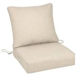 BPS 24 x 24 Inch Outdoor Chair Cushion Set, Fade-Resistant and Water-Resistant Solution-Dyed Polyester Fabric Patio Deep Seat Cushion with Removable Cover and Straps for Outdoor/Indoor Use