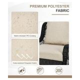 BPS 24 x 24 Inch Outdoor Chair Cushion Set, Fade-Resistant and Water-Resistant Solution-Dyed Polyester Fabric Patio Deep Seat Cushion with Removable Cover and Straps for Outdoor/Indoor Use
