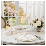 $210 Yaomiao 36 Pcs Tall Glass Candle Holder Floating Candles for Centerpieces Clear Tall Tea Light Candleholders for Wedding Party Dining Bathroom Table Pillar Settings, 3 Sizes 7.87"& 9"& 10.2" H