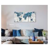 Living Room Wall Art Office Pictures Wall Decor for Bedroom Canvas World Map Art Kitchen Decor Framed Paintings for Wall Decorations