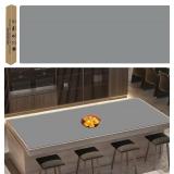 Super Large Silicone Mat, 120"x24" Silicone Mats for Kitchen Counter, Non-Slip Heat Resistant Mat,Thicken Kitchen Counter Mat, Waterproof Countertop Protector for Craft (Light Grey)