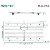 Serene Valley 29-5/16" x 16-3/8" Sink Bottom Grid, Rear Drain with Corner Radius 3/16", Sink Grids Stainless Steel NLW3017R