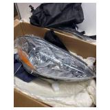$125 Headlight Assembly for 2006 2007 2008 2009 2010 Toyota Sienna Chrome Housing with Amber Reflector Left and Right (Not Compatible with Factory HID Option) W/O Bulbs