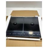 Double Induction Cooktop,Portable Induction Cooker with 2 Burner Independent Control,Ultrathin Body,10 Temperature,1800W-Multiple Power Levels,3 Hour Timer,Safety Lock