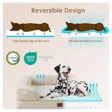 EHEYCIGA Orthopedic Dog Beds for Large Dogs, Waterproof Memory Foam Large Pet Bed with Sides, Non-Slip Bottom and Egg-Crate Foam Dog Couch Bed with Washable Removable Cover, Beige