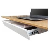 Stand Up Desk Store Add-On Office Sliding Under-Desk Drawer Storage Organizer for Standing Desks | Requires 14" of Front to Back Clearance Beneath Desks and Tables (White)