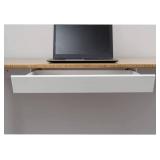 Stand Up Desk Store Add-On Office Sliding Under-Desk Drawer Storage Organizer for Standing Desks | Requires 14" of Front to Back Clearance Beneath Desks and Tables (White)