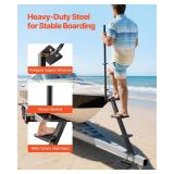 $124 VEVOR Boat Trailer Steps, 4-Step, Heavy-Duty Boat Trailer Steps with Handle, Non-Slip Surface, 3 Mounting Angle Options, Carbon Steel Ladder Suitable for 3" x 3"/3" x 5"/4" x 4" Frame, Bottom Mou