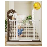 Cumbor 30-46" Baby Gate for Stairs, Toddler Safety Essentials for The House, Auto Close Dog Gate for Doorways, Mom